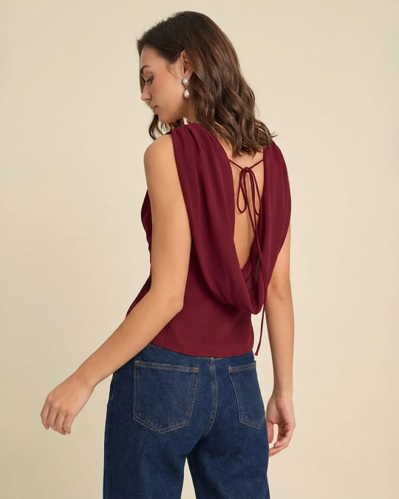 Wine Red Boat Neck Tank Top - Image 4