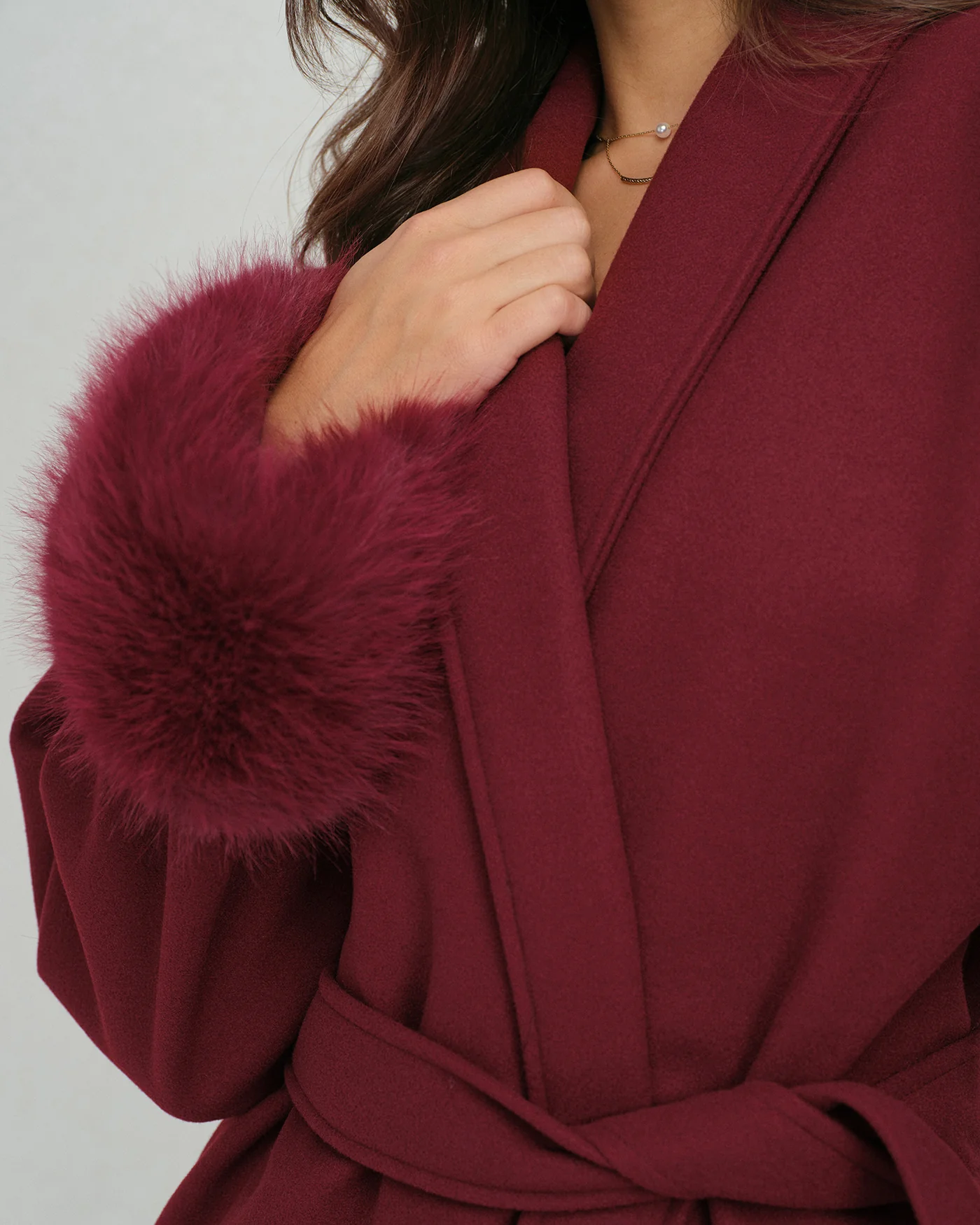 Wine Red Drawstring Jacket - Image 2