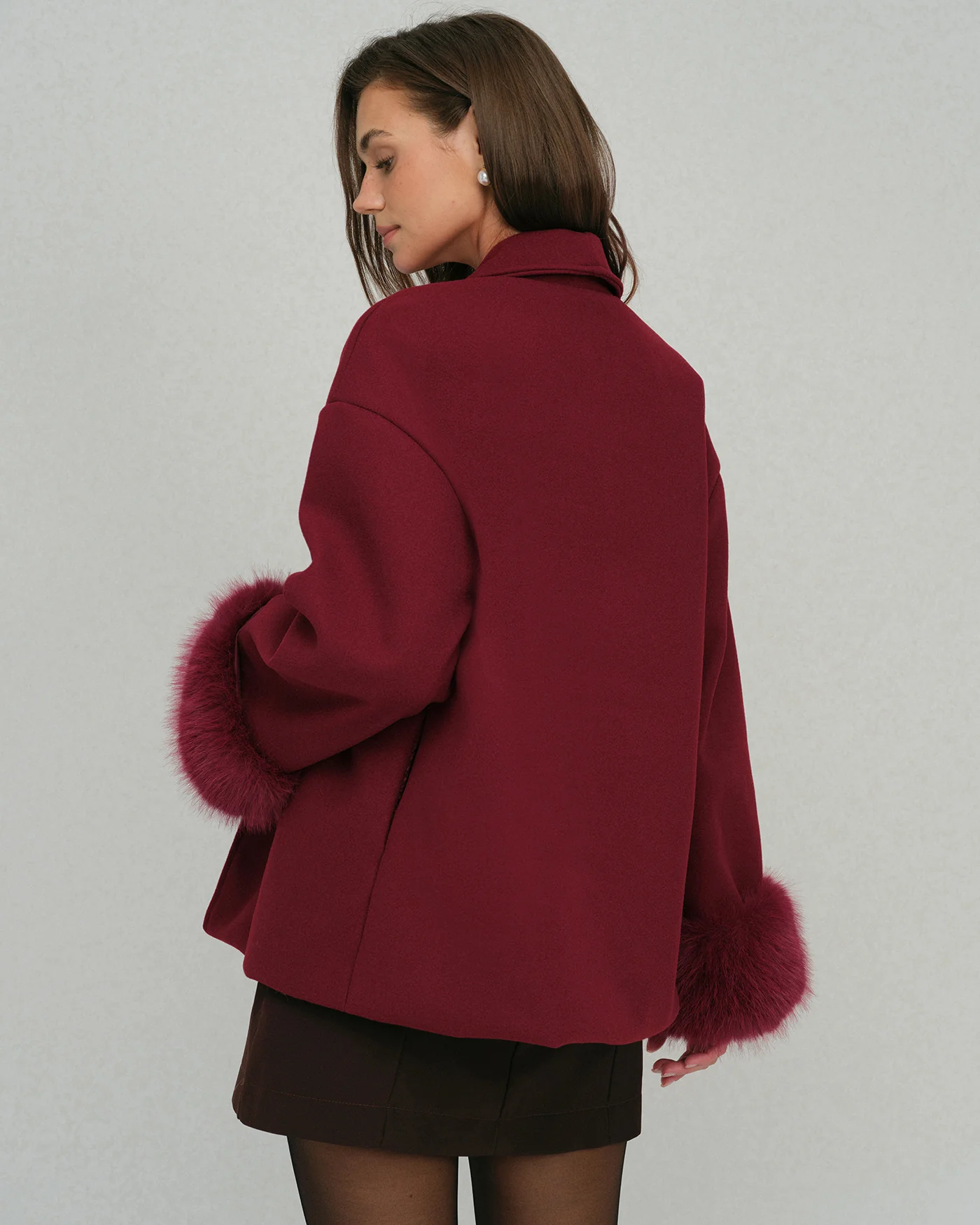 Wine Red Drawstring Jacket - Image 4