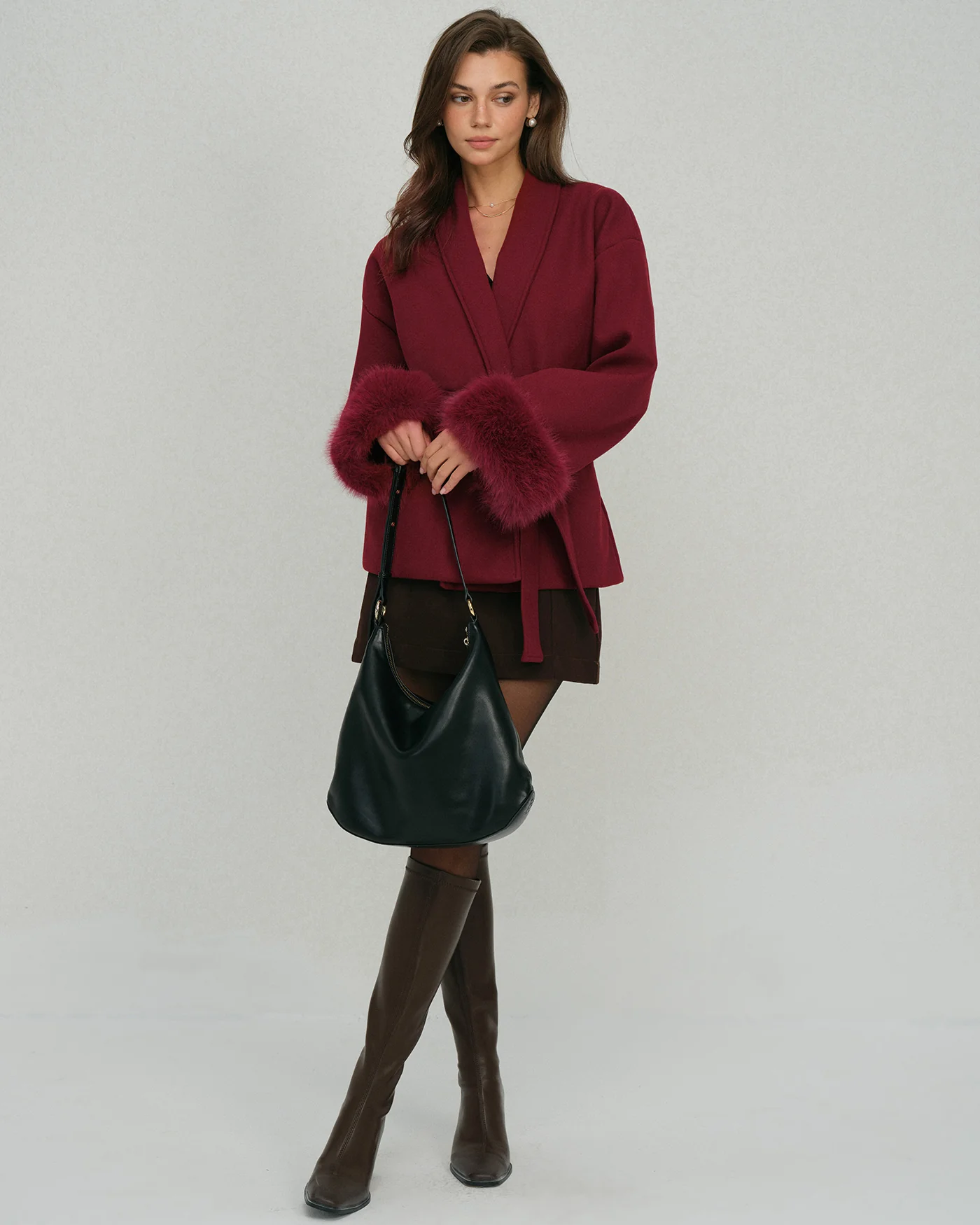 Wine Red Drawstring Jacket - Image 5