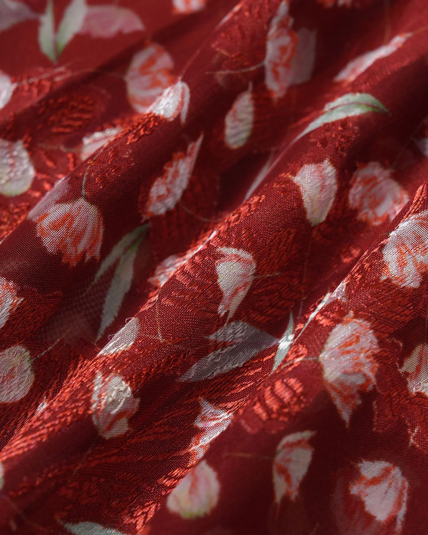 Wine Red Floral Slip Midi Dress - Image 10