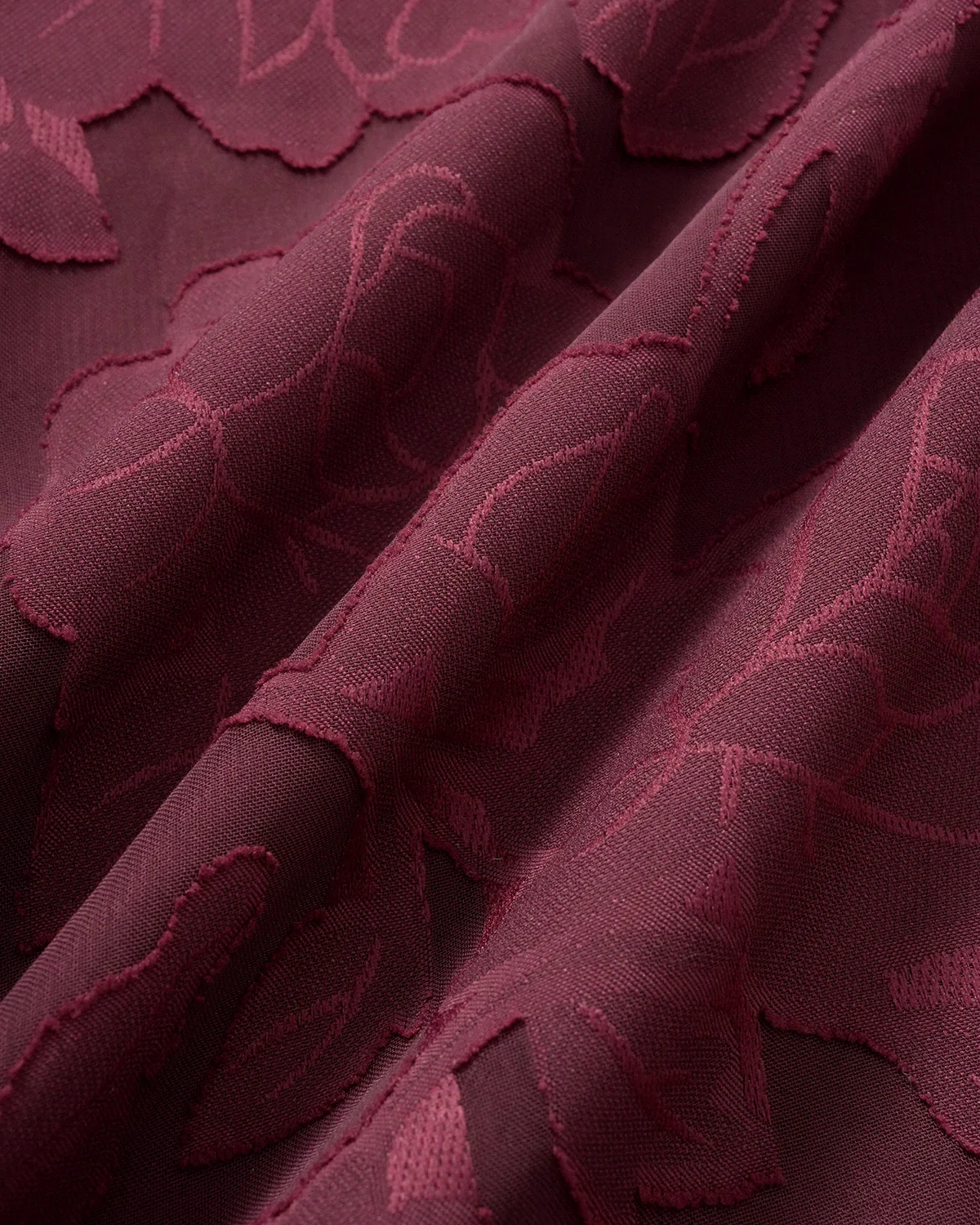 Wine Red Jacquard Slit Midi Dress - Image 10