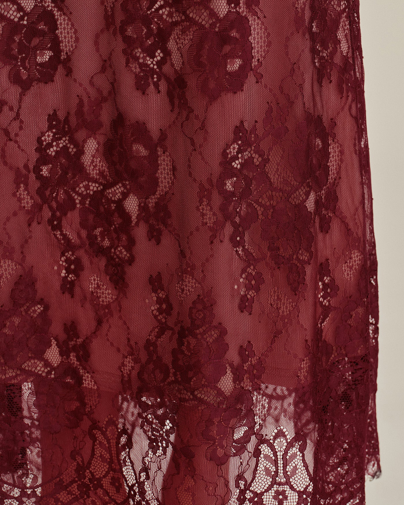 Wine Red Lace Slip Maxi Dress - Image 3