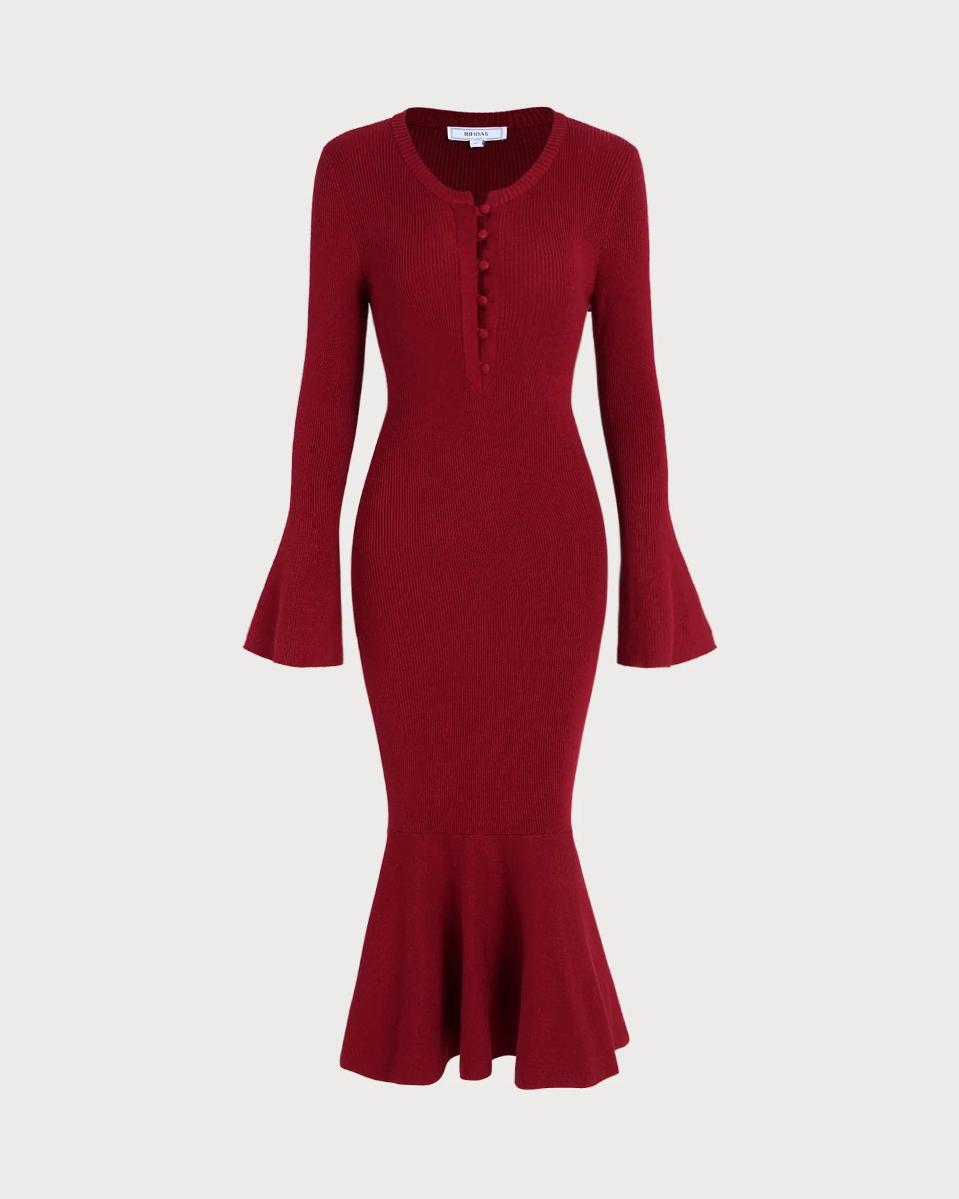 Wine Red Mermaid Sweater Dresses - Image 9