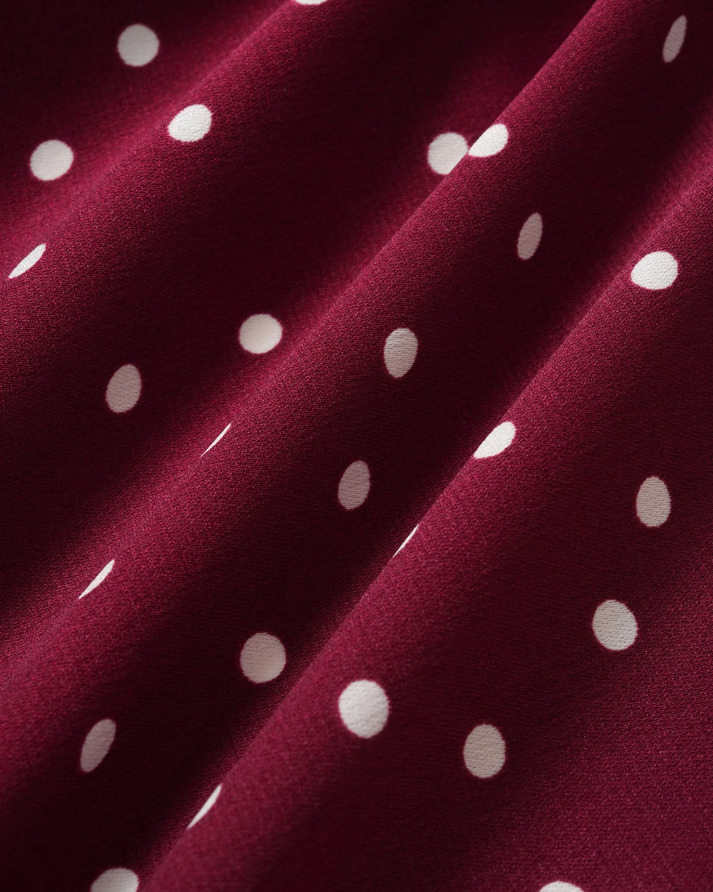 Wine Red Polka Dot V Neck Blouse - Image 7