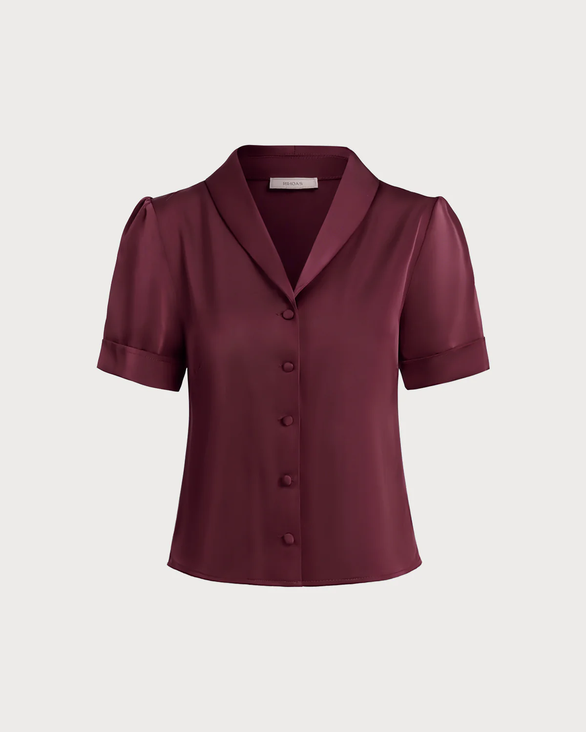 Wine Red Satin Blouse - Image 5