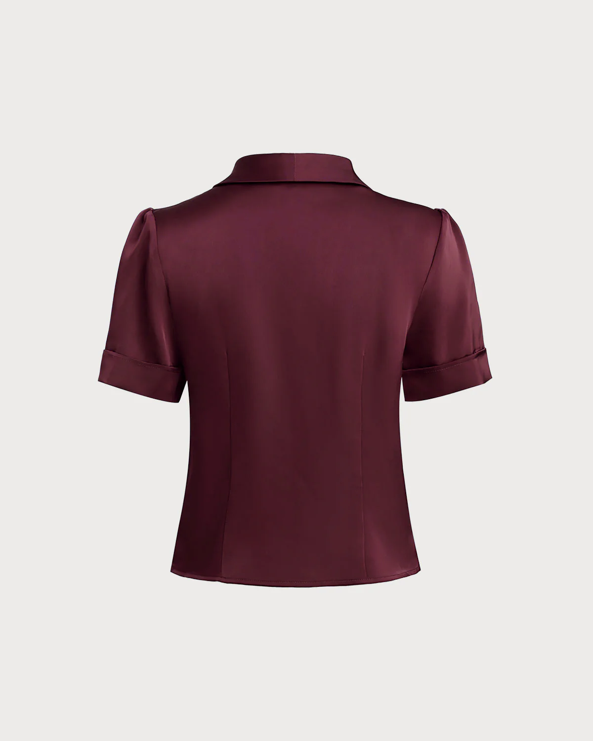 Wine Red Satin Blouse - Image 6