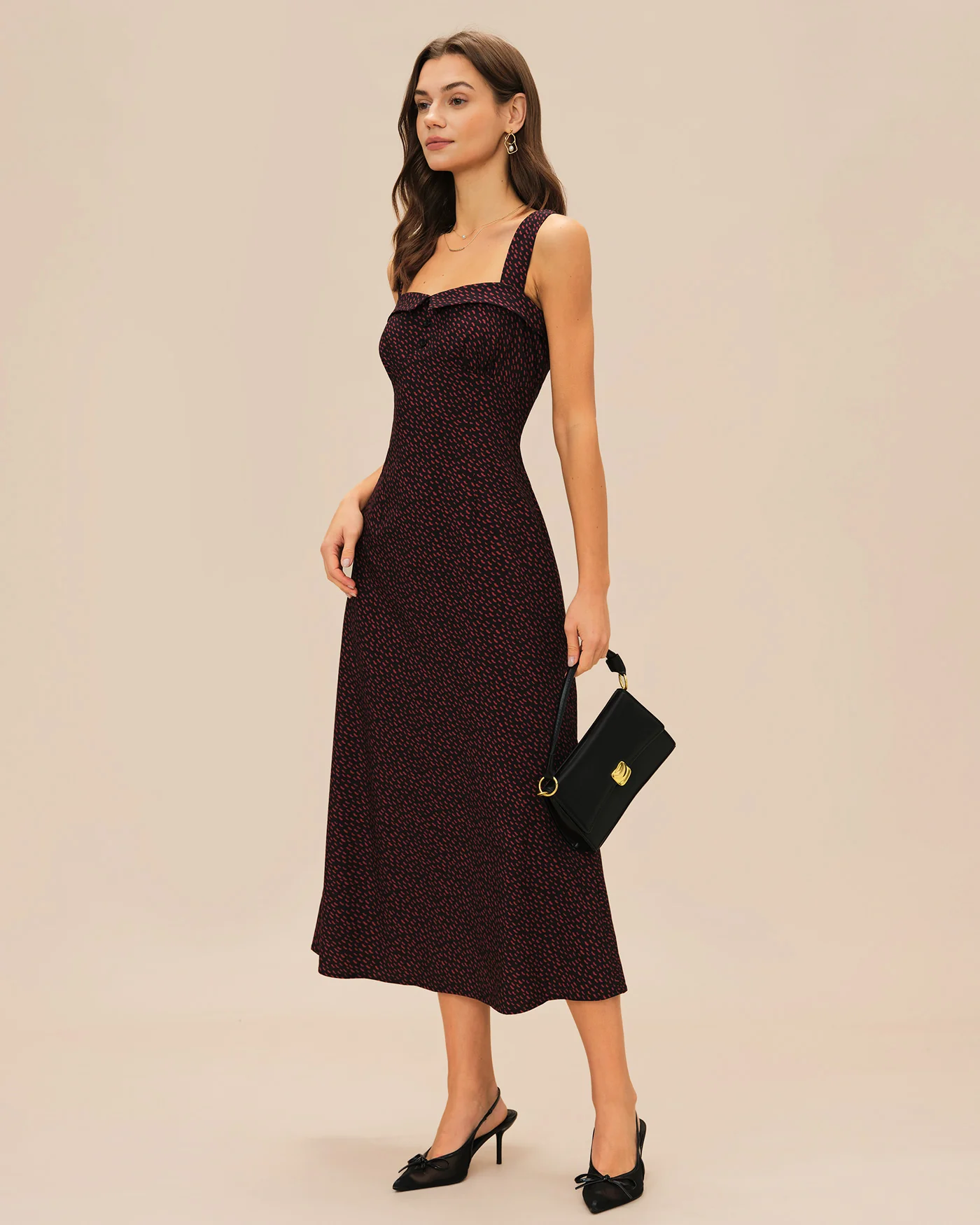 Wine Red Slip Midi Dress - Image 5