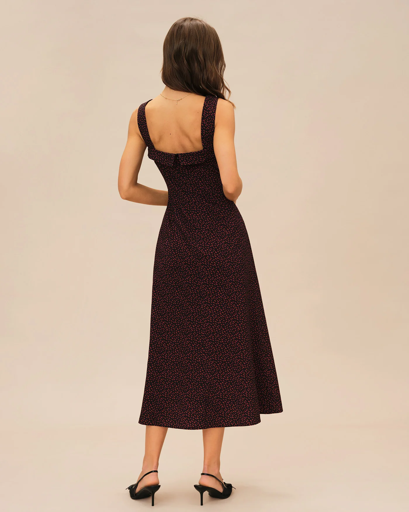 Wine Red Slip Midi Dress - Image 6