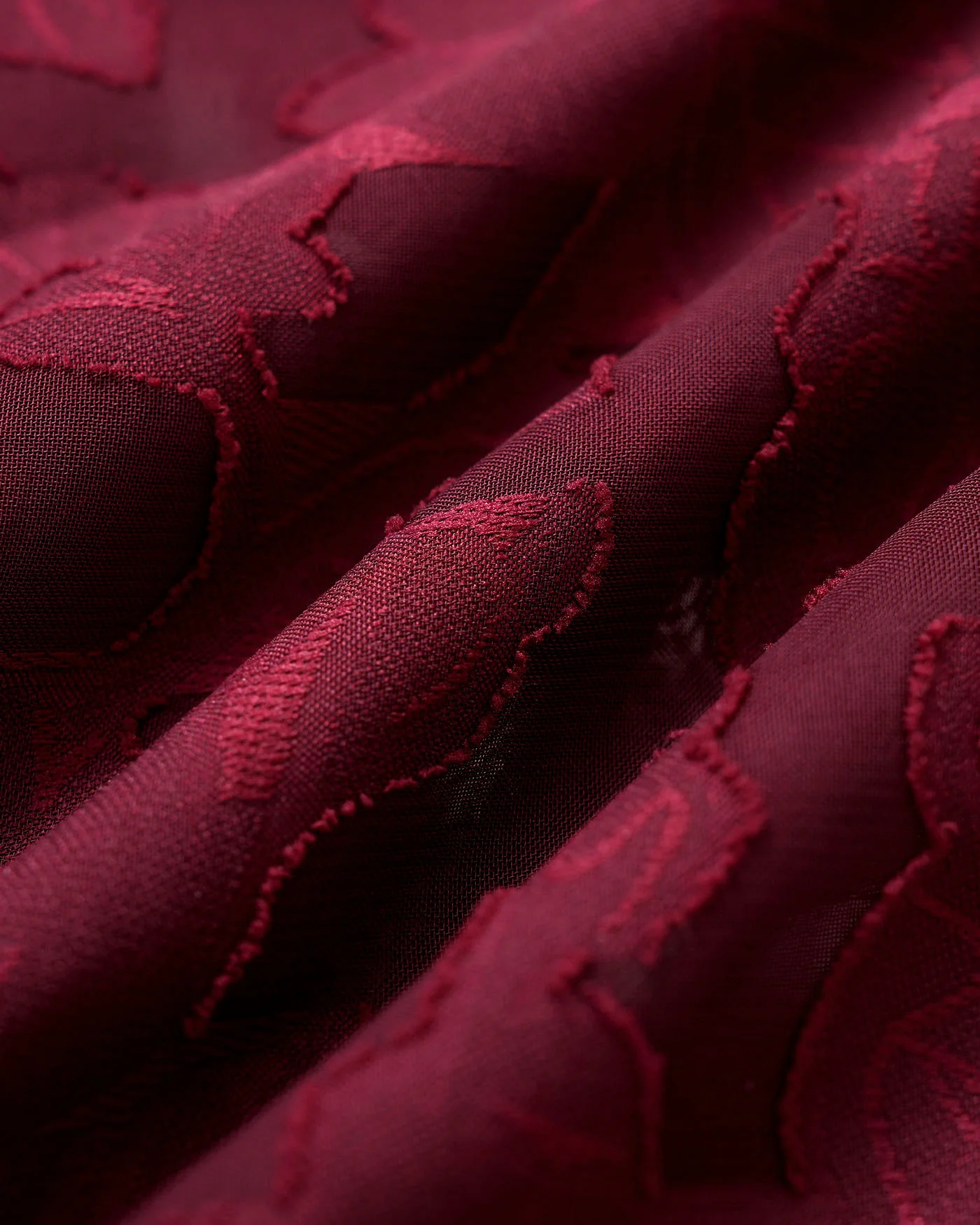 Wine Red Sweetheart Neck Jacquard Slip Midi Dress - Image 7