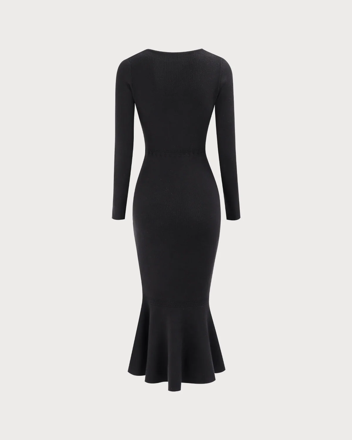 Women's Black Square Neck Mermaid Sweater Maxi Dress - Image 6