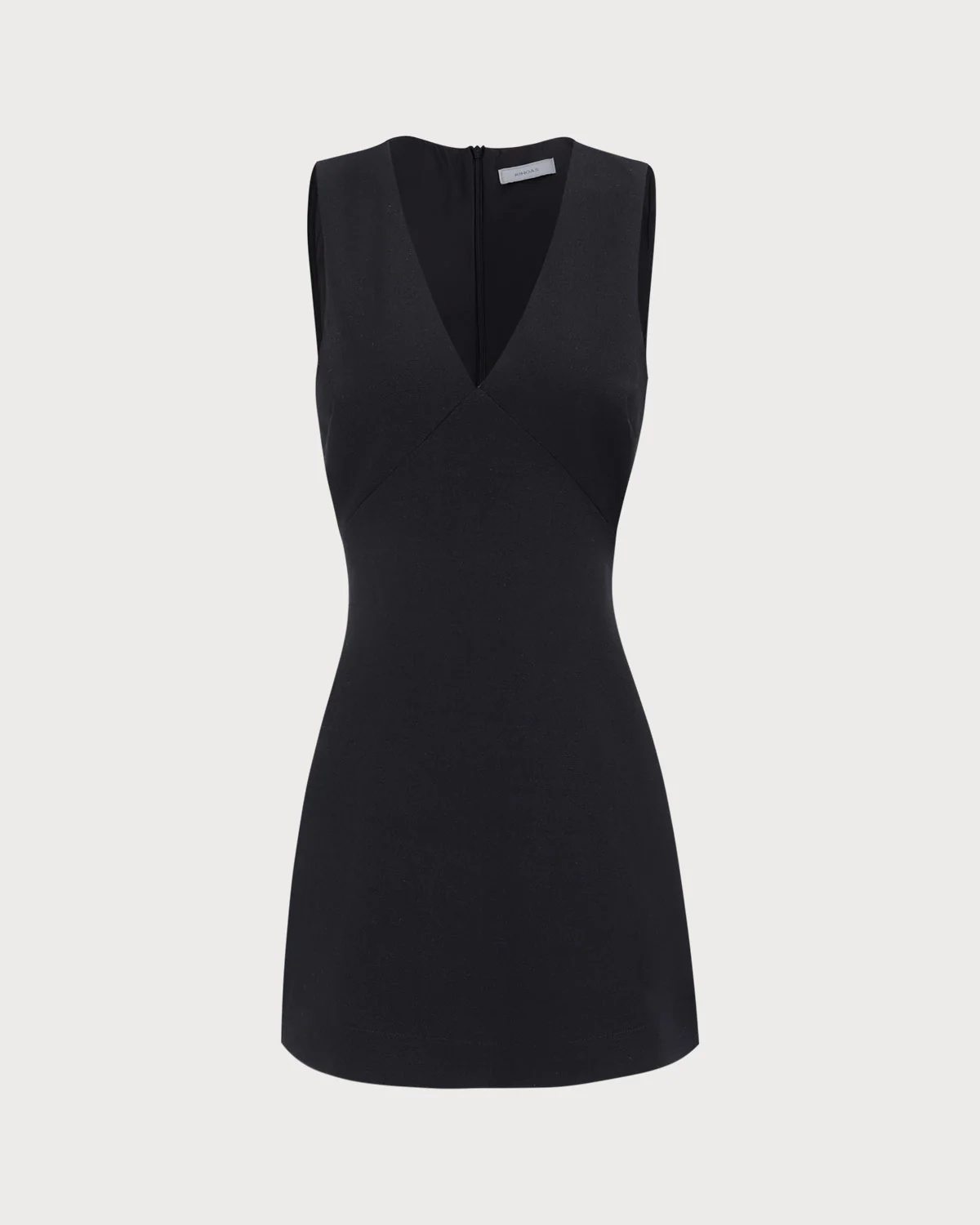 Women's Black V-Neck Sleeveless Mini Dress - Image 5