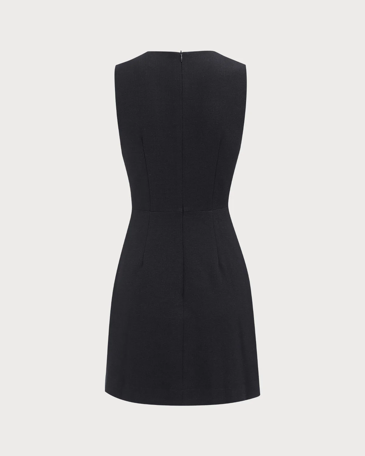 Women's Black V-Neck Sleeveless Mini Dress - Image 6