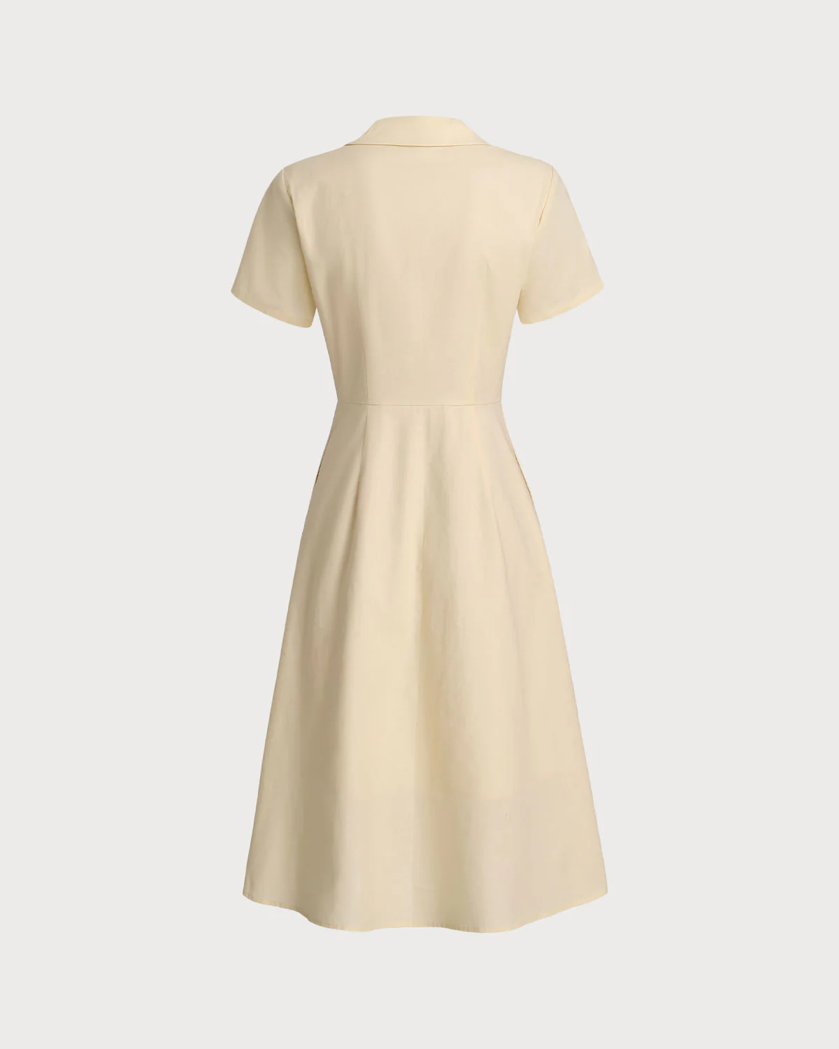 Yellow Button Short Sleeve Midi Dress - Image 6