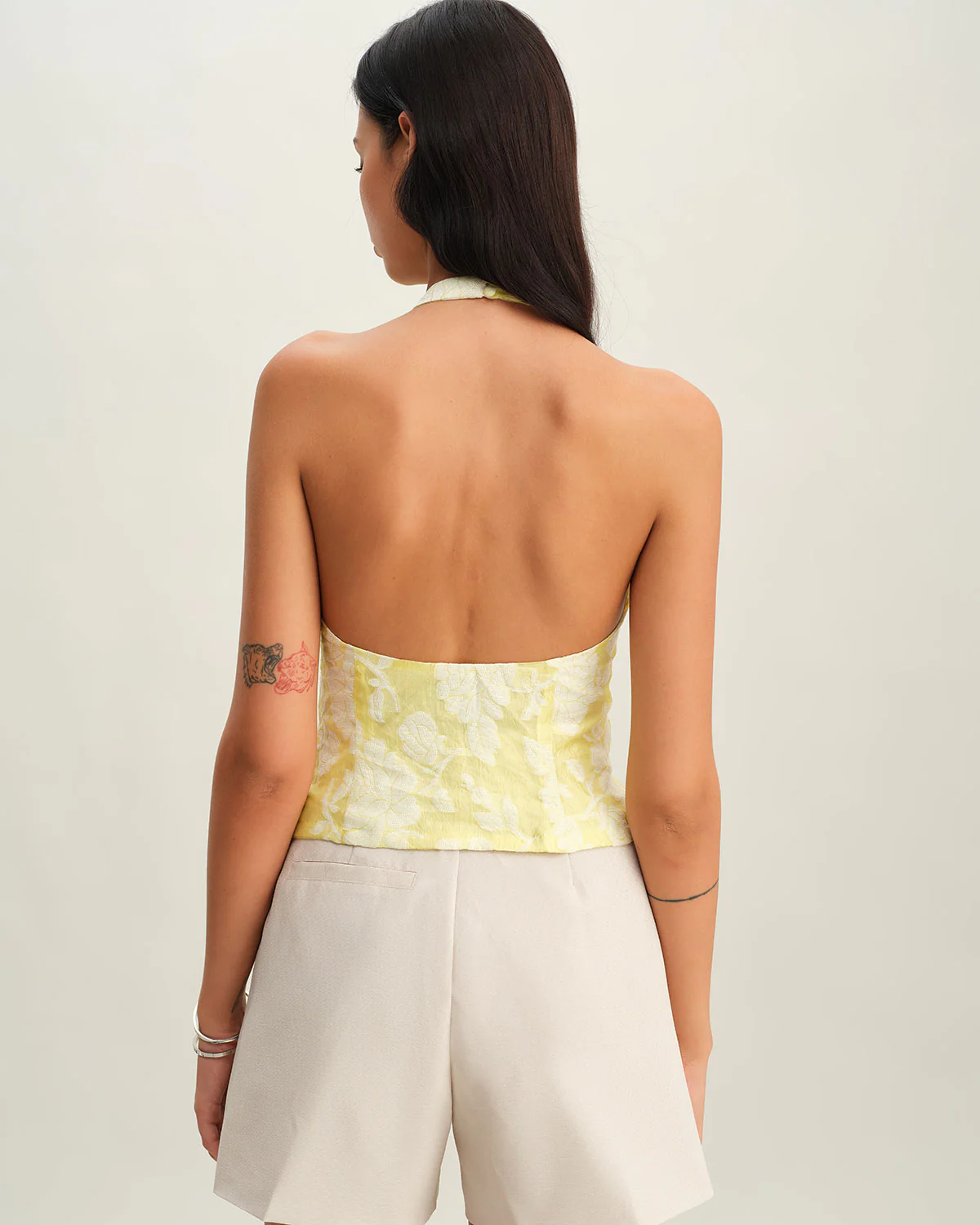 Yellow Floral Halter Top - Image 4