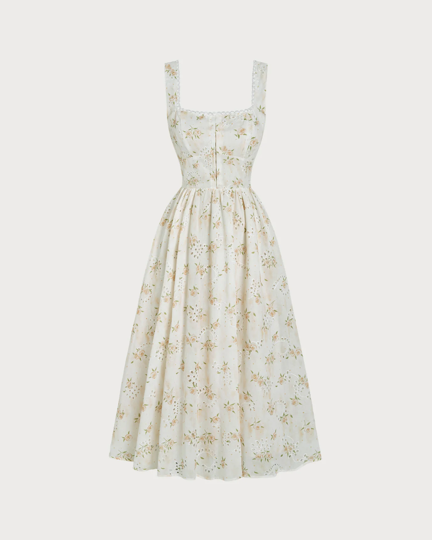 Yellow Floral Ruched Midi Dress - Image 10