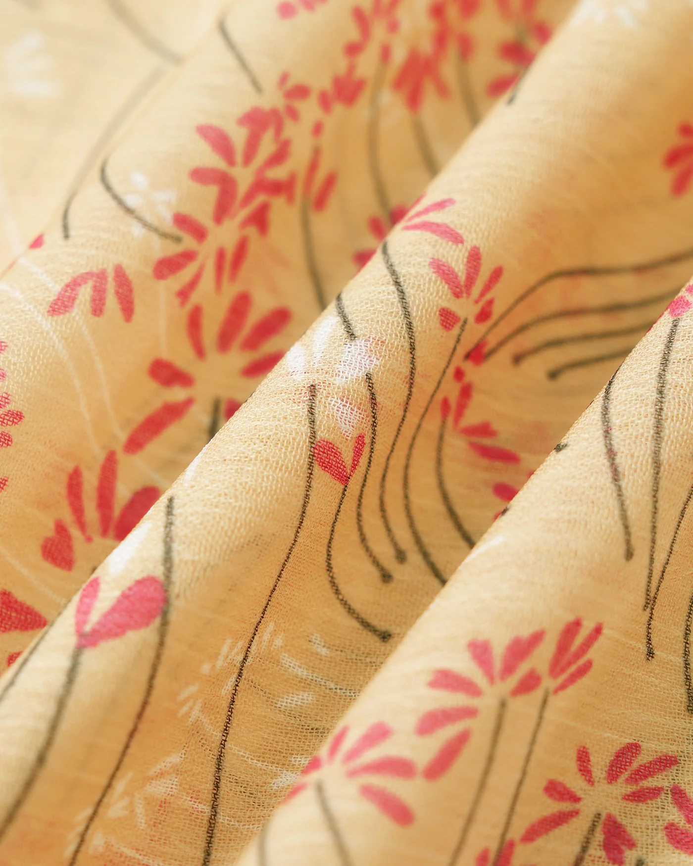 Yellow Floral Splicing Mini Skirt - Image 3