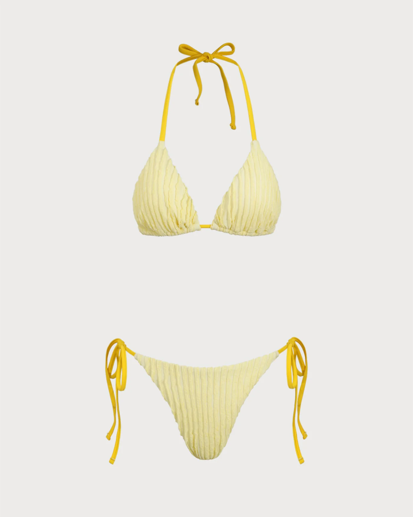Yellow Halter Triangle Bikini Set - Image 6
