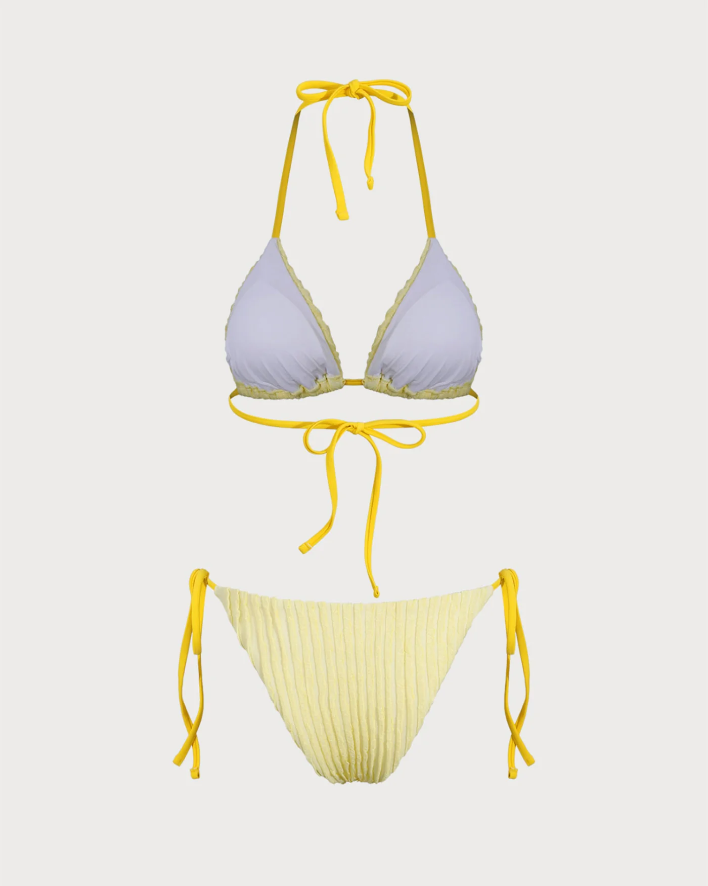 Yellow Halter Triangle Bikini Set - Image 7