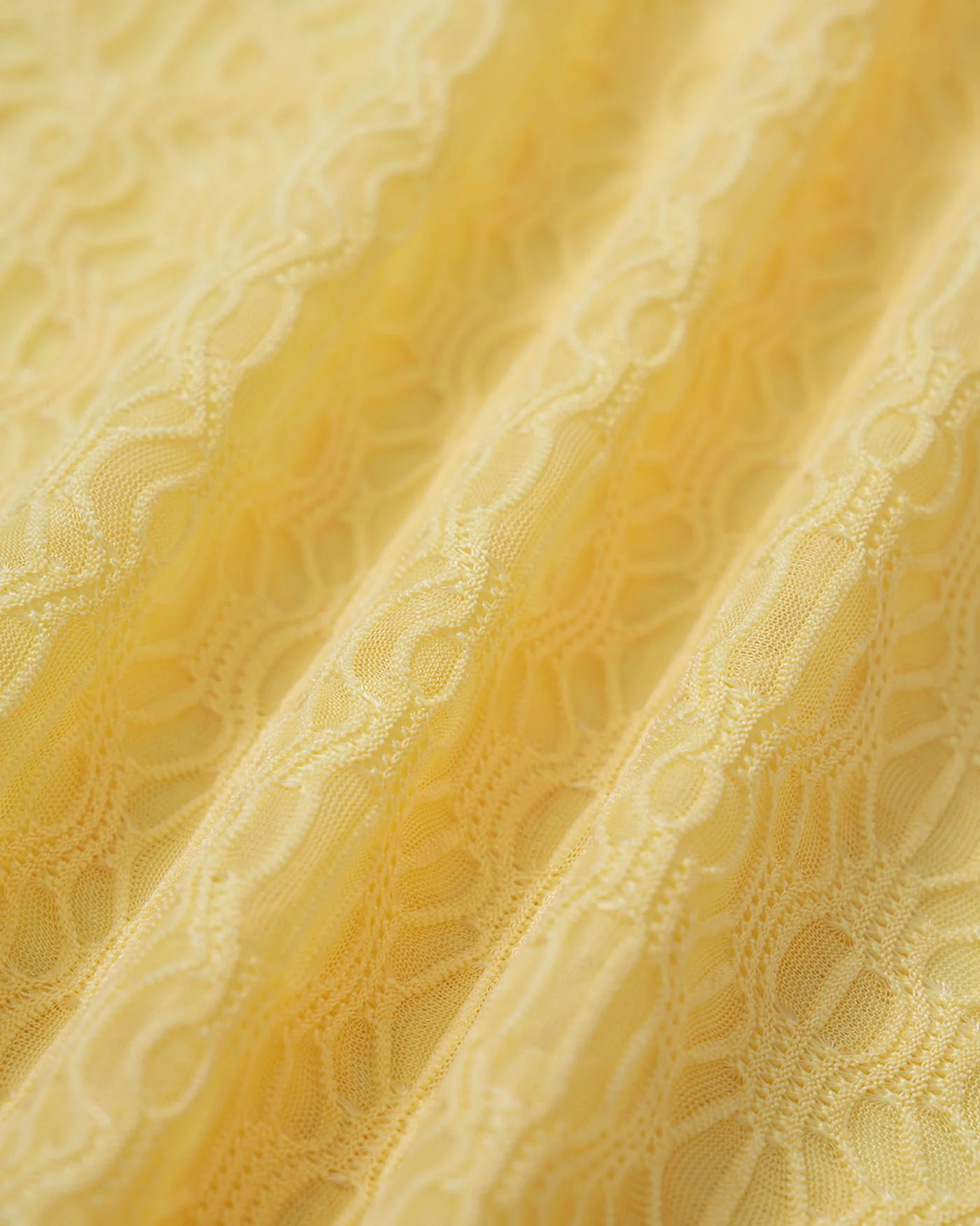 Yellow Jacquard Textured Bikini Set - Image 7