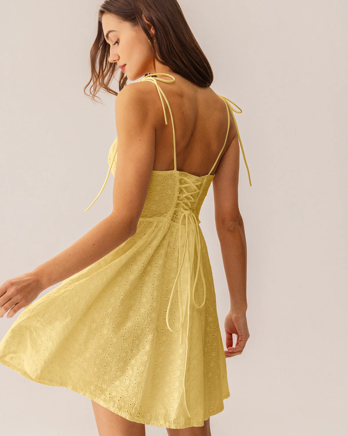 Yellow Ruched Corset Slip Mini Dress - Image 5