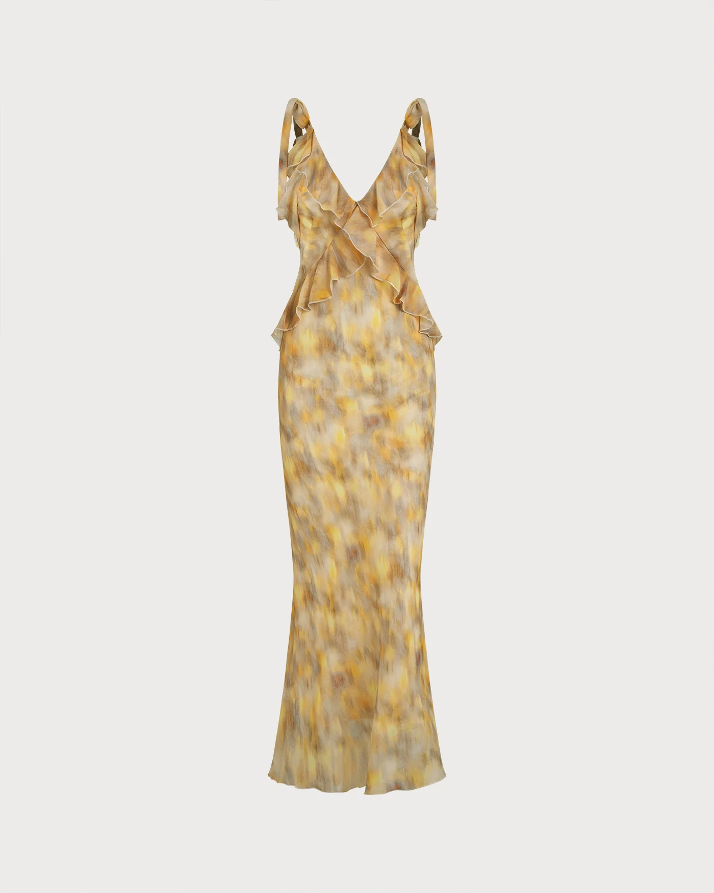 Yellow Ruffle Slip Maxi Dress - Image 4